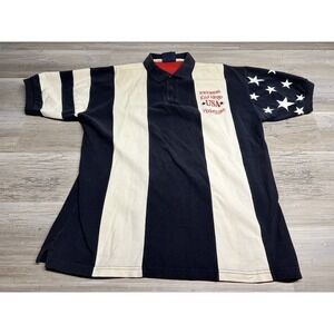 Vtg Time AM Men's Detroit Red Wings Rugby Polo Shirt Size XL Hockeytown USA